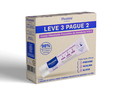 Kit Creme Vitaminado Preventivo de Assaduras 1> 2> 3 Leve 3 Pague 2